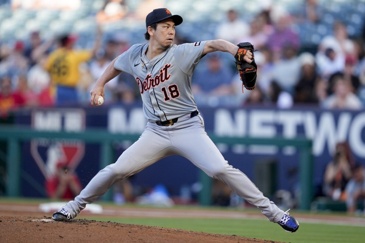 디트로이트 투수 Kenta Maeda, 힙에 공을 맞은 후 6이닝에서 나옴